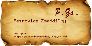 Petrovics Zsadány névjegykártya